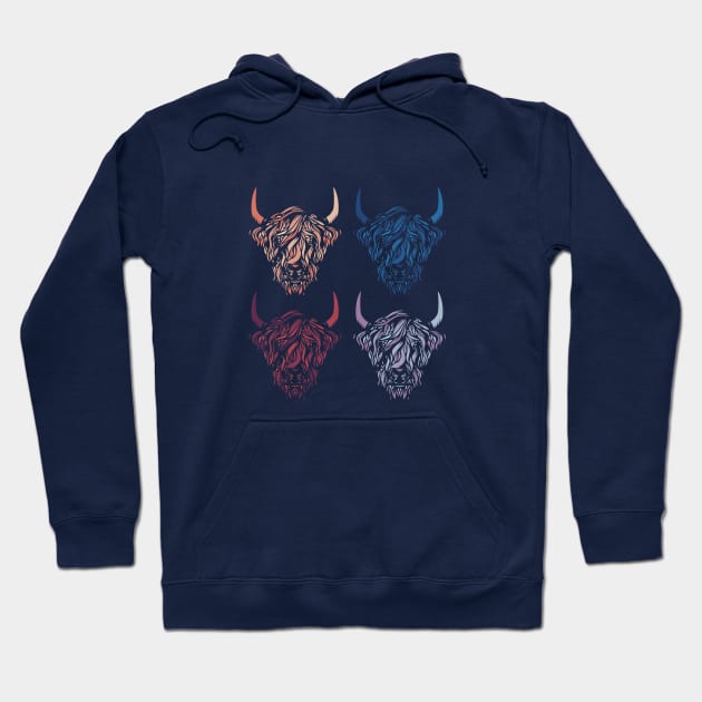 Highland Cows Graphic Hoodie by Doodlehive 